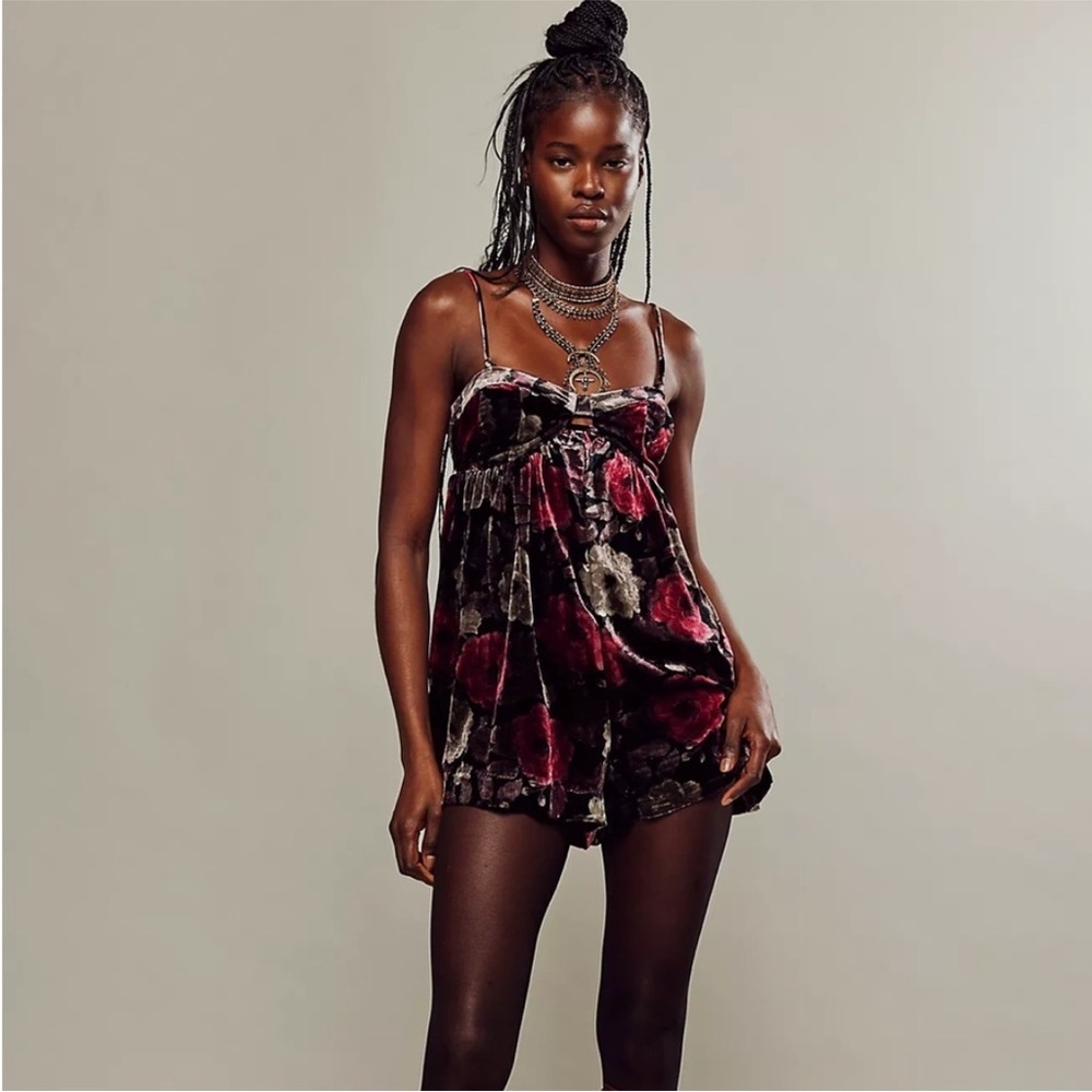 NEW Free People Luna Velvet Romper